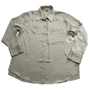 Open Edit Button Front Pocket Shirt in Green